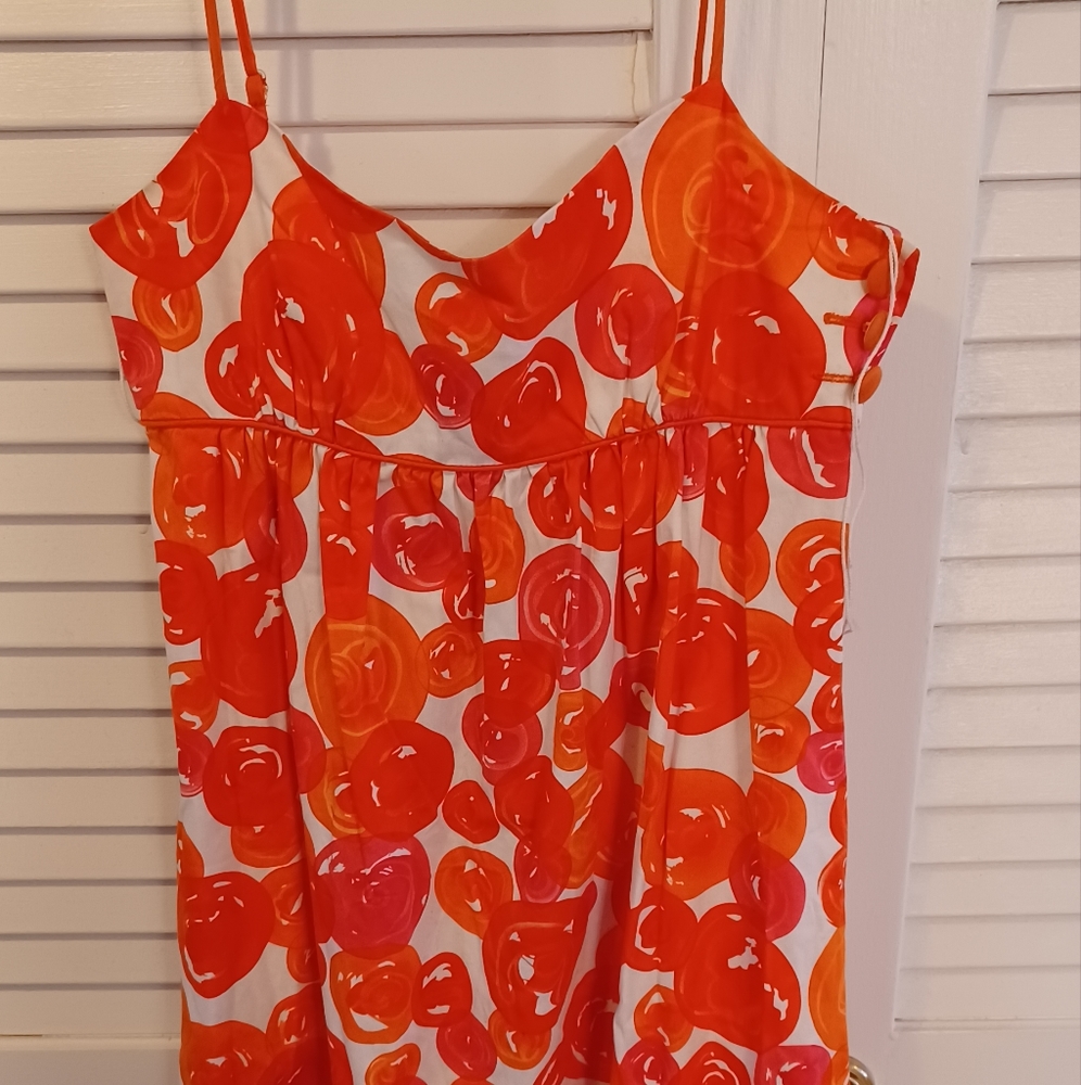 London Style Orange and Pink Sundress